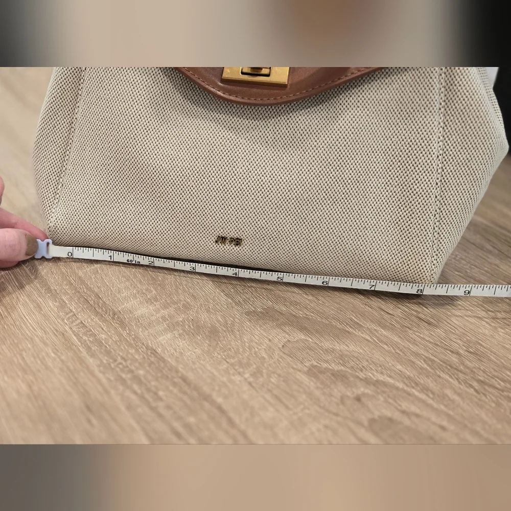 JW PEI Canvas Handbag With Faux Leather Trimming And Accents. Like New. - Picture 7 of 9